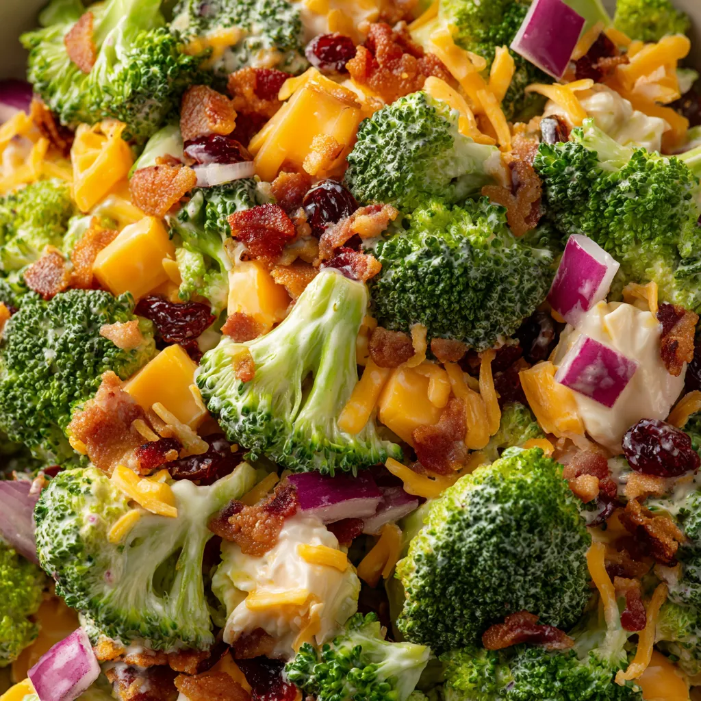 Amish Broccoli Salad towarzyszy zestaw ziołowych.