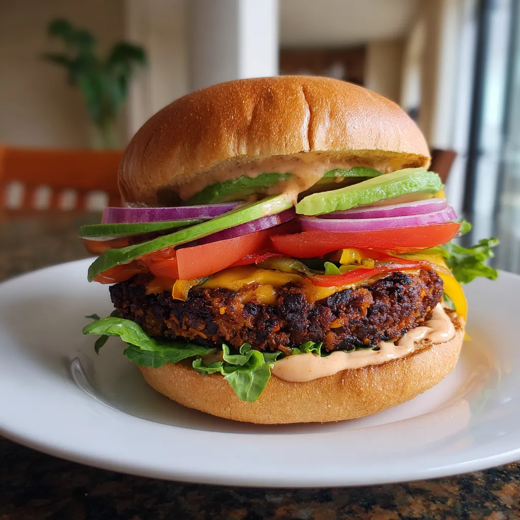 Obraz przedstawia Black Bean Veggie Burgers, których składnikami są purée ziemniaczane.