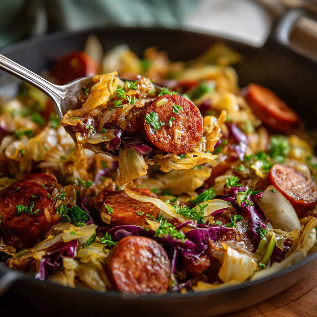 W poêlée de Kielbasa et Chou.