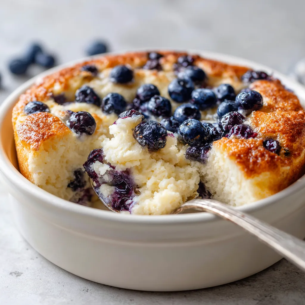 W misce z cottage cheese i blueberrys, wypełnione ciasta, widać się w pełni.