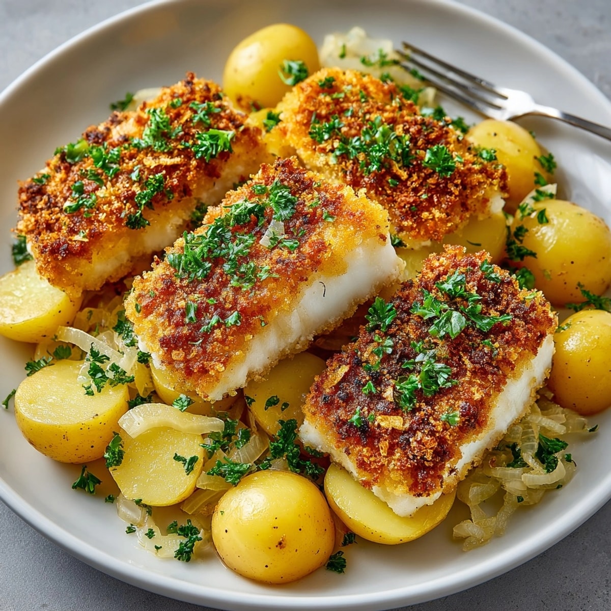 Chrupiący smażony karp: bliski widok, wspaniała skórka, zapraszający do skosztowania polskiego przysmaku od kuchni regionalnej.