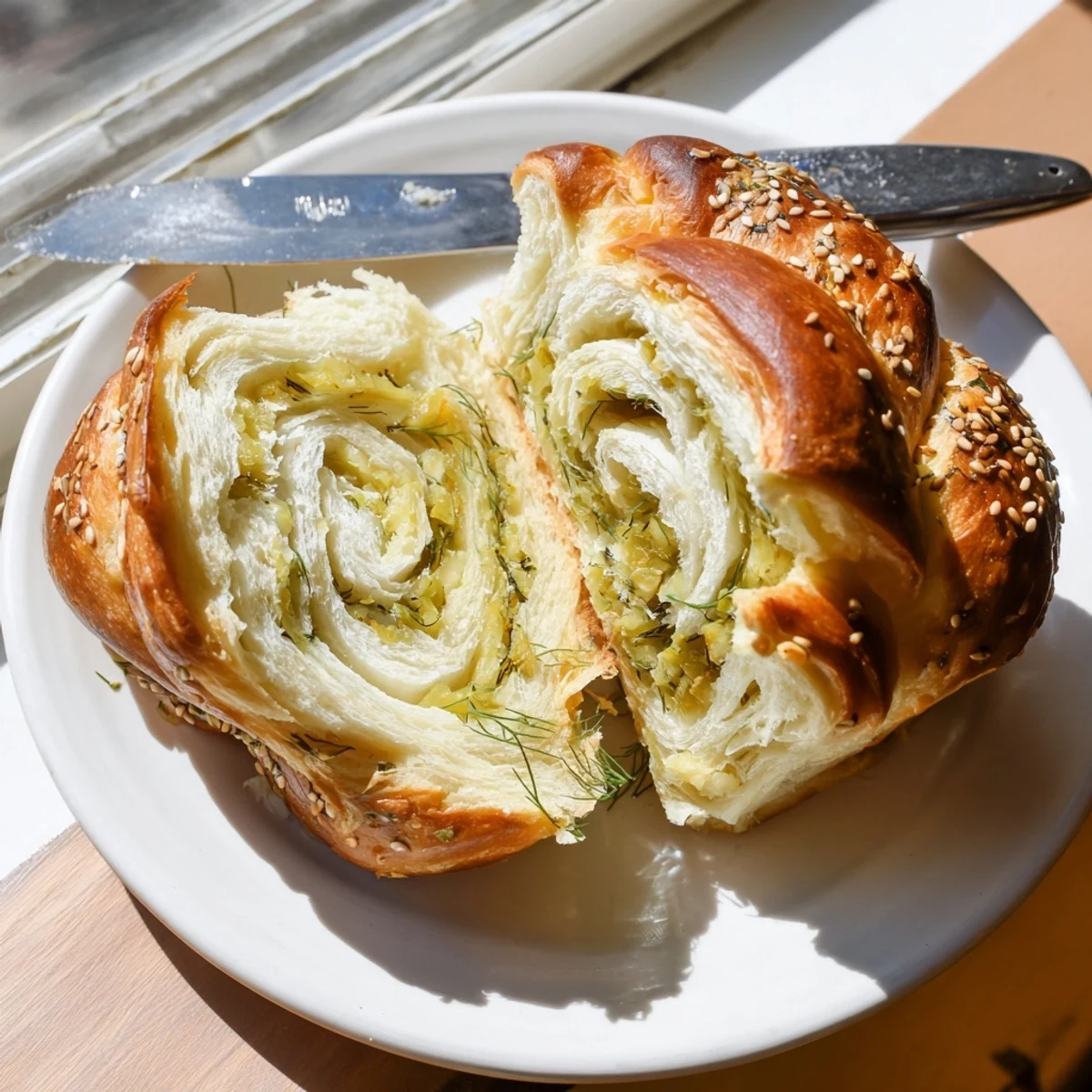 Warm, homemade dill pickle sweet buns bursting with unique flavors and fluffy texture.