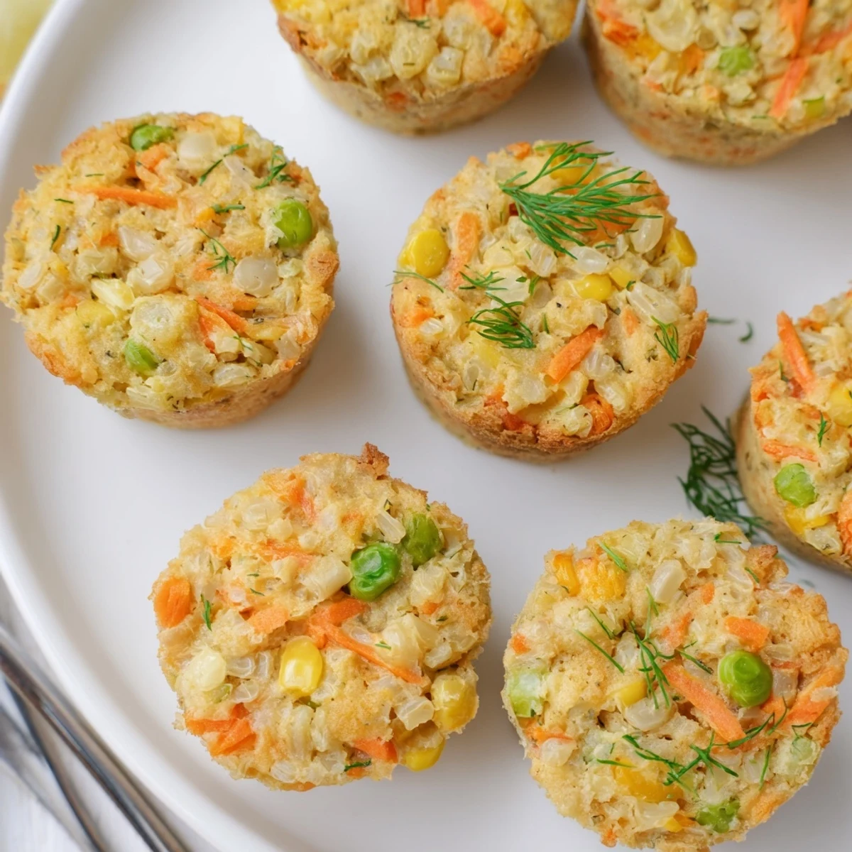 Pyszne muffiny vegan Krupnik z aromatycznym koperkiem, świetne do lunchboxu.