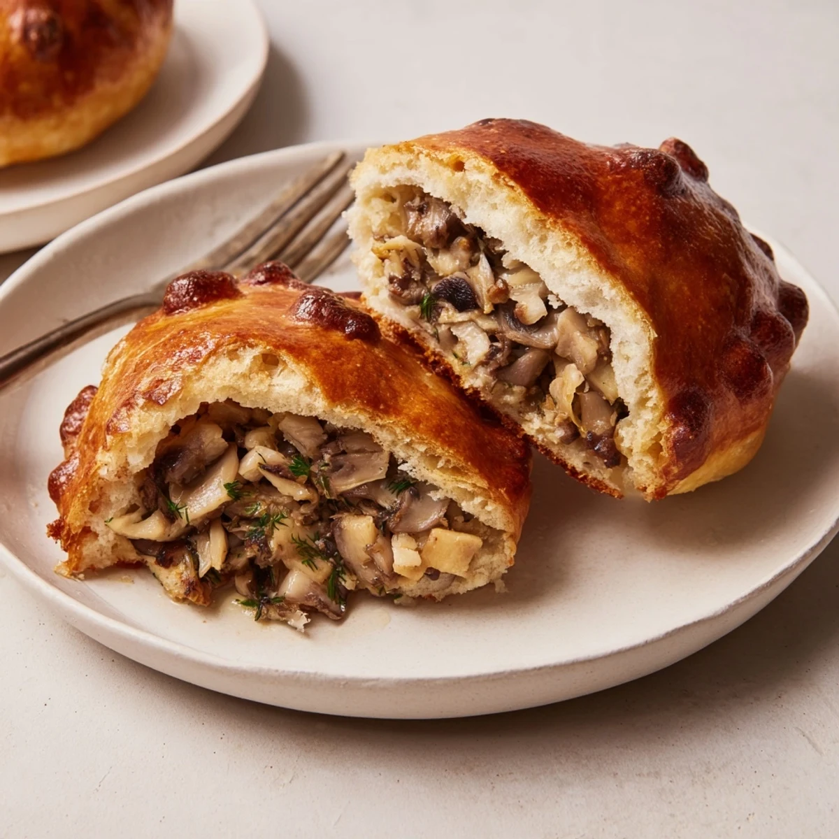 Delikatne pirożki leśne z grzybami, złociste i aromatyczne, rozgrzewają serca.