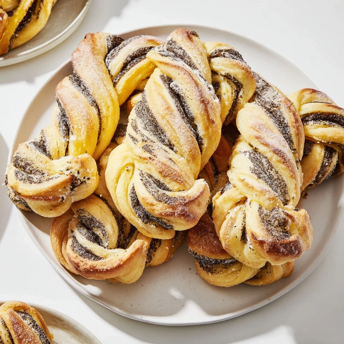 Pyszne skręty z makiem, pachnące cytryną, idealne do podania z kawą.