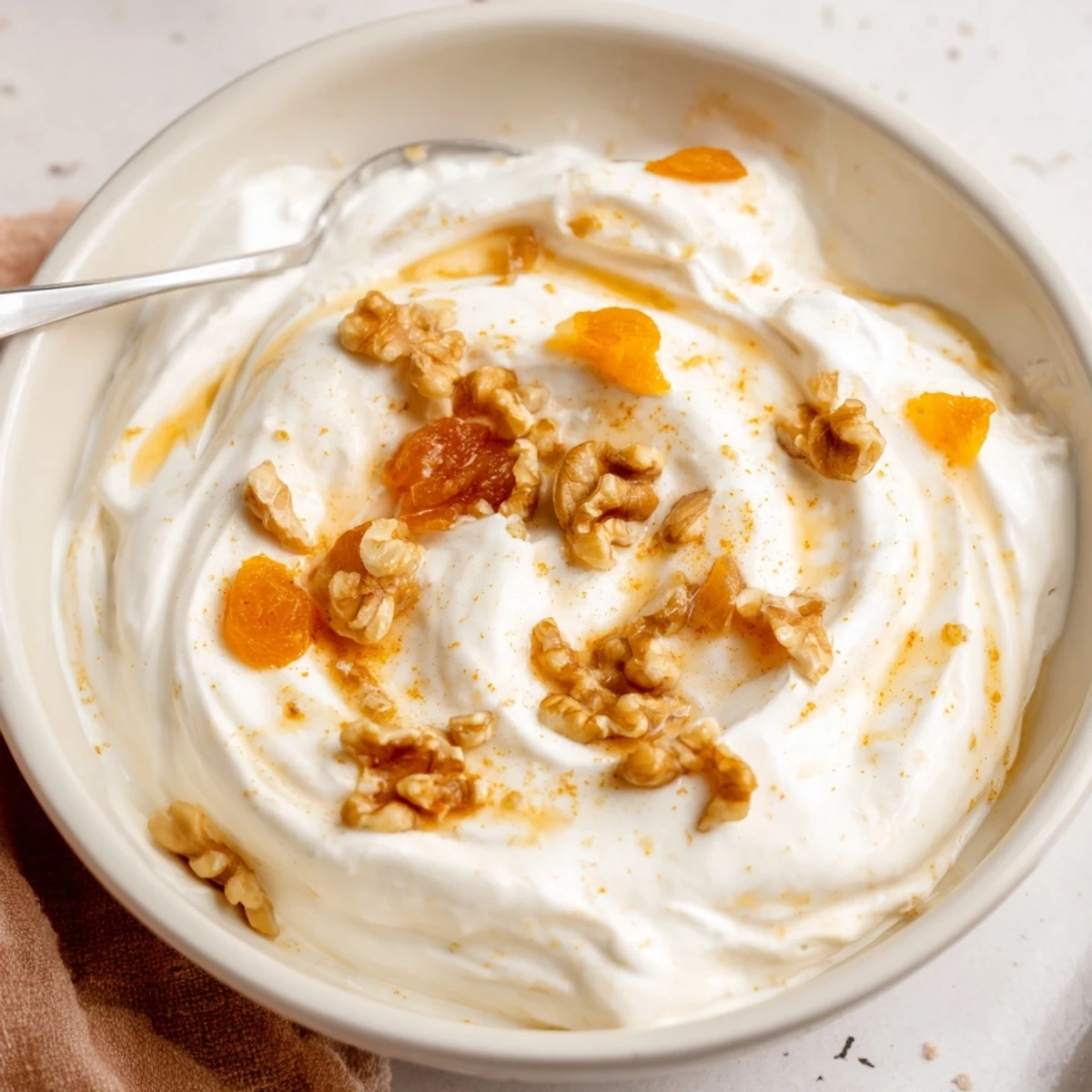 Kremowy dip z farmerskiego sera, idealny do owoców i krakersów.  