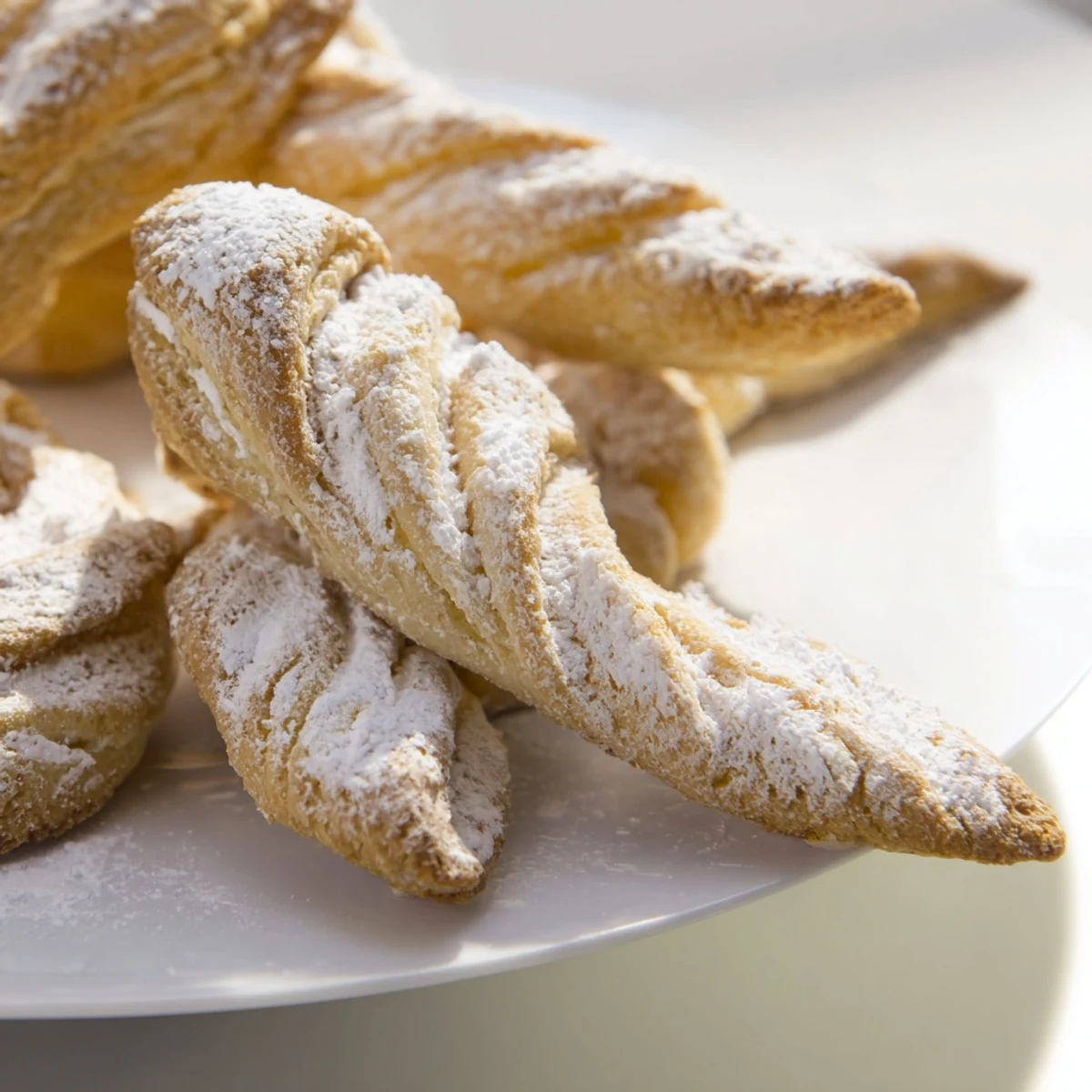Mouthwatering, crispy 5-Minute Angel Wing Cookies, ready to enjoy—a perfect Polish treat.