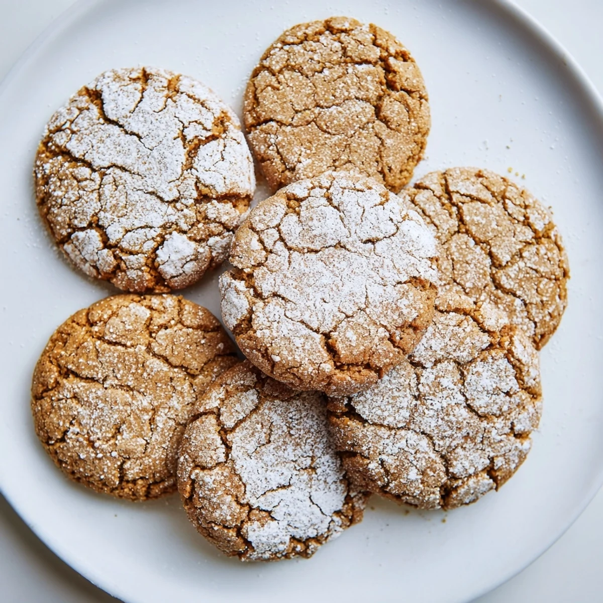 A warm shot of Budget Polish Spice Cookie Mix dusted with powdered sugar, ready to eat.