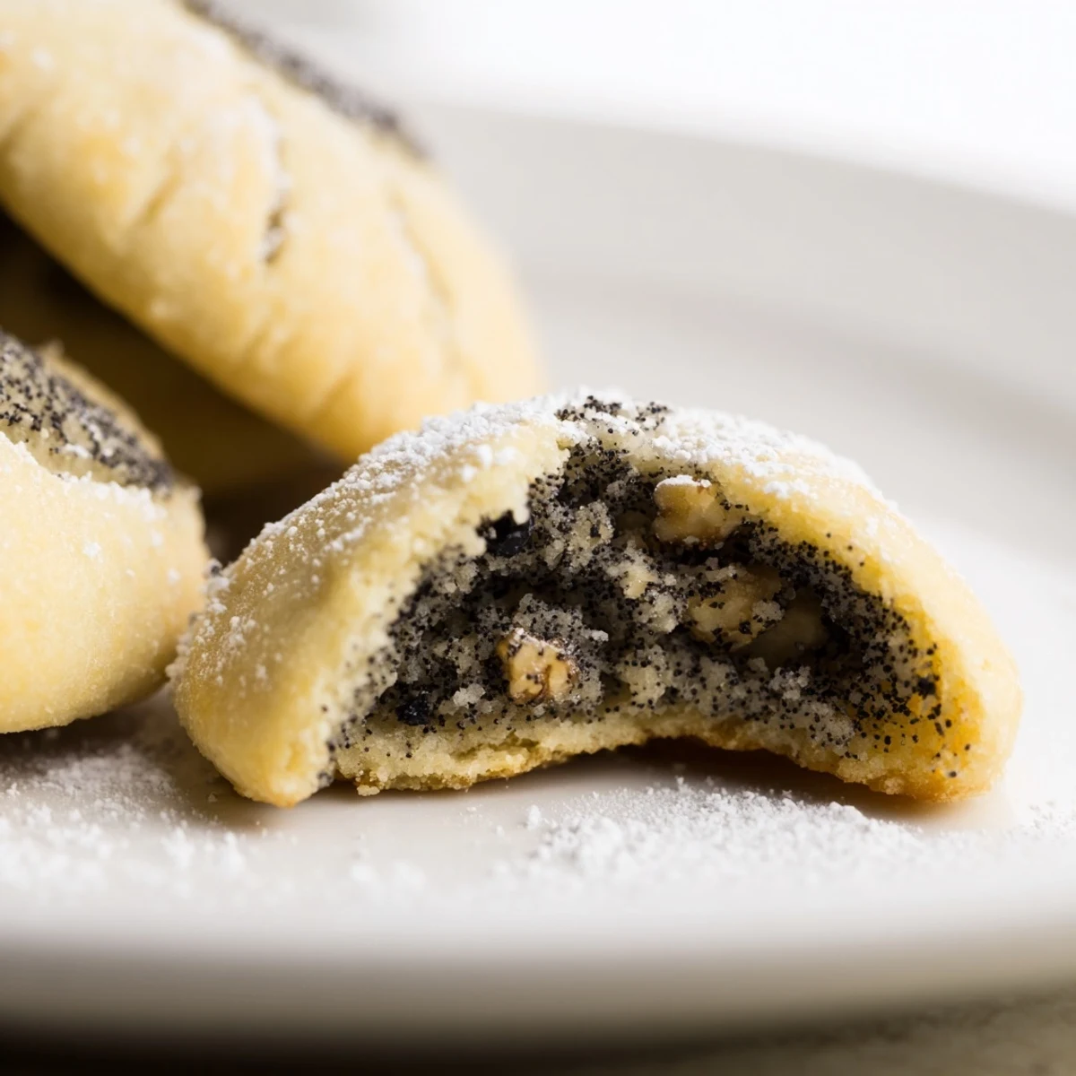 Warm, freshly baked Budget MakowiecBites with a rich, dark filling are perfect for dessert.