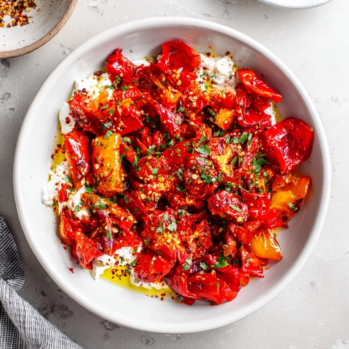 Creamy Volcanic Lava Spicy Dip, a vegetarian appetizer, showcasing fresh cilantro garnish.