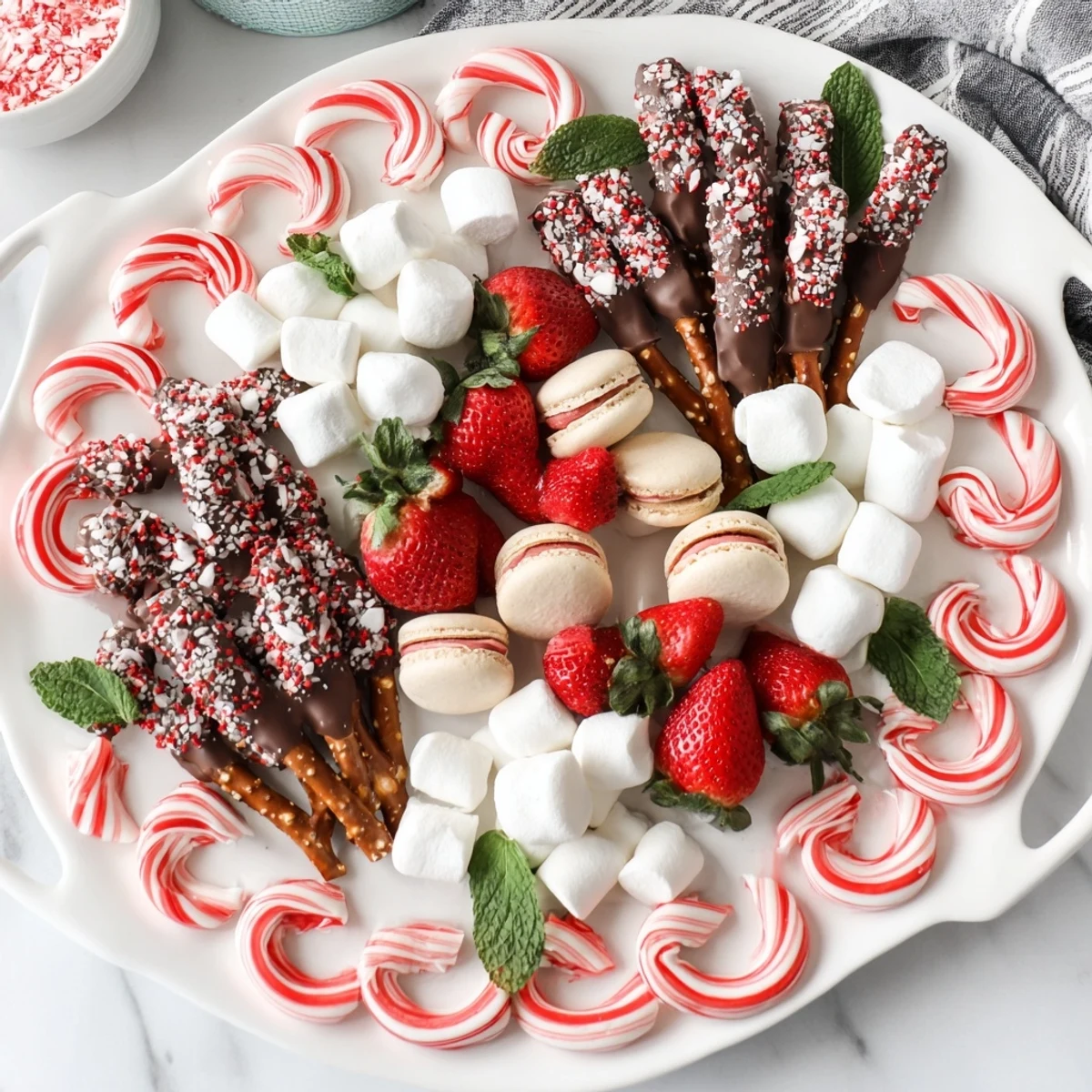 Candy Cane Dessert Platter