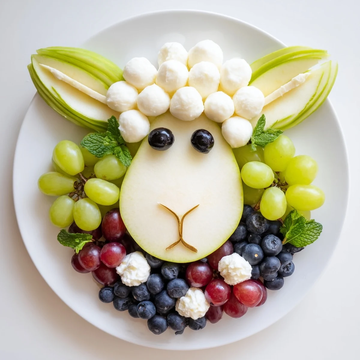 A oto 3 teksty alternatywne dla zdjęcia z przepisu "Lamb Face Fruit and Cheese Platter":