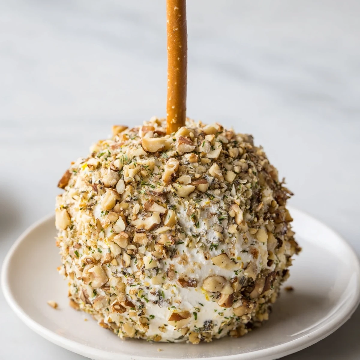 Creamy Champagne Cork Cheese Balls rolled in herbs and nuts, perfect for festive appetizers.