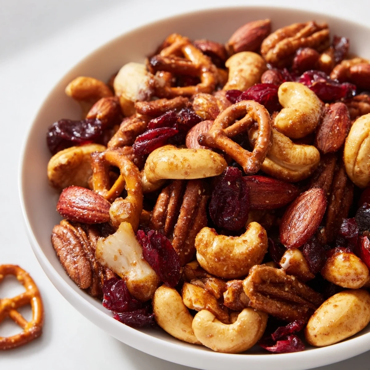 A festive Sweet and Salty Holiday Nut Bowl: a delicious mix for holiday snacking.
