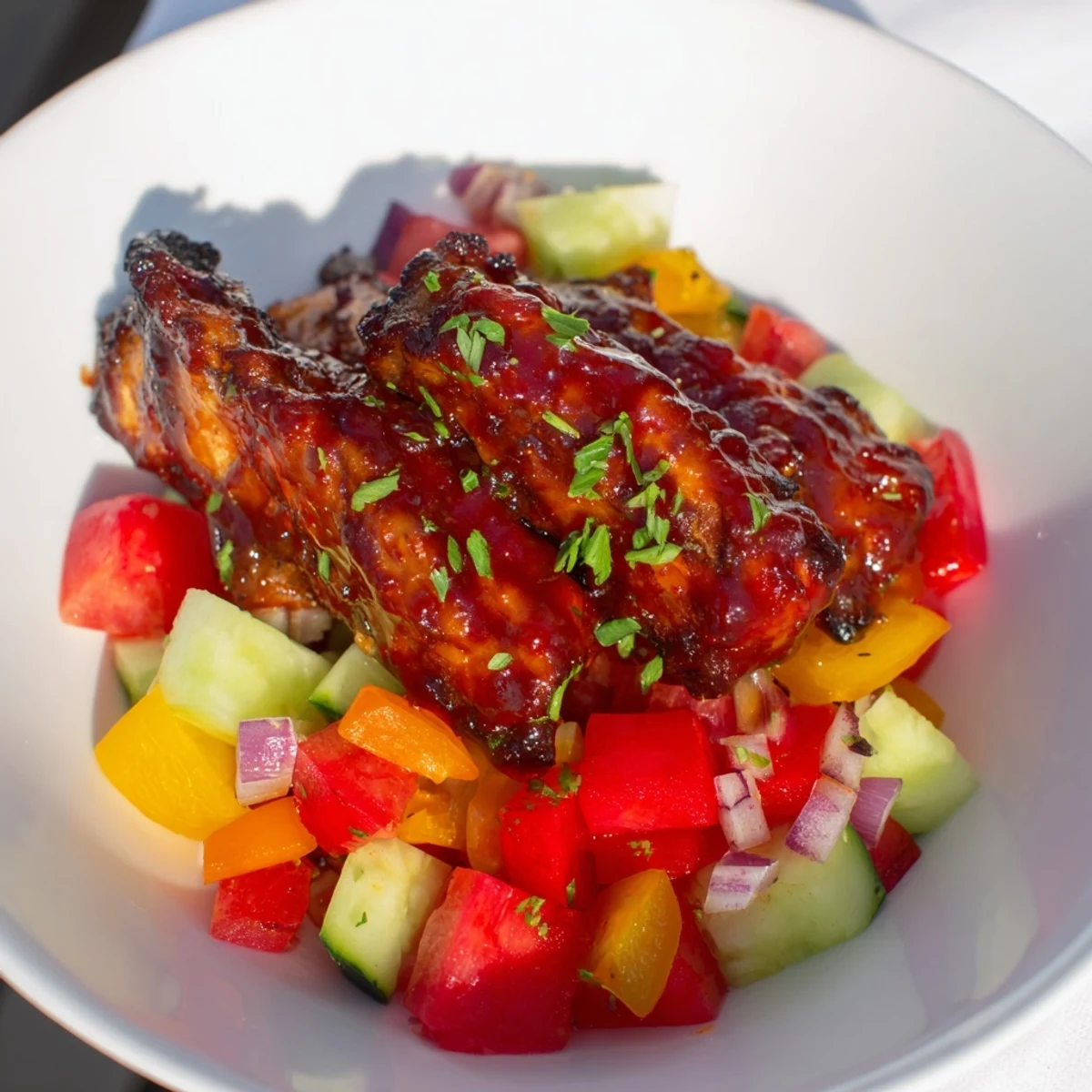 BBQ ciecierzyca i warzywa