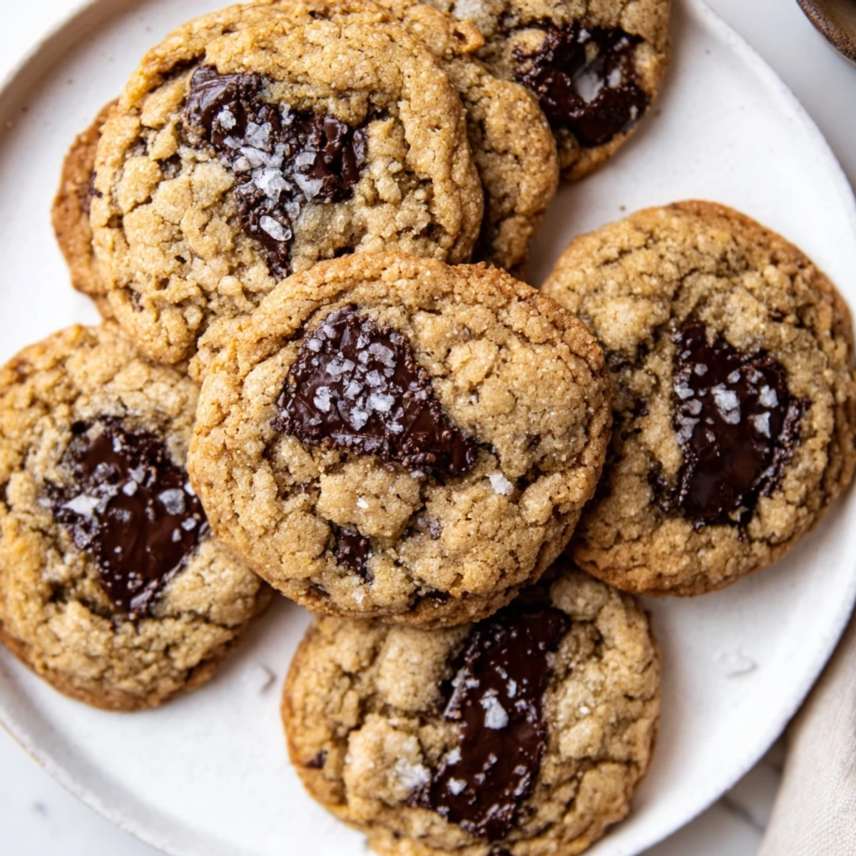 Freshly baked miso brown butter cookies, warm from the oven, with a delightful aroma.