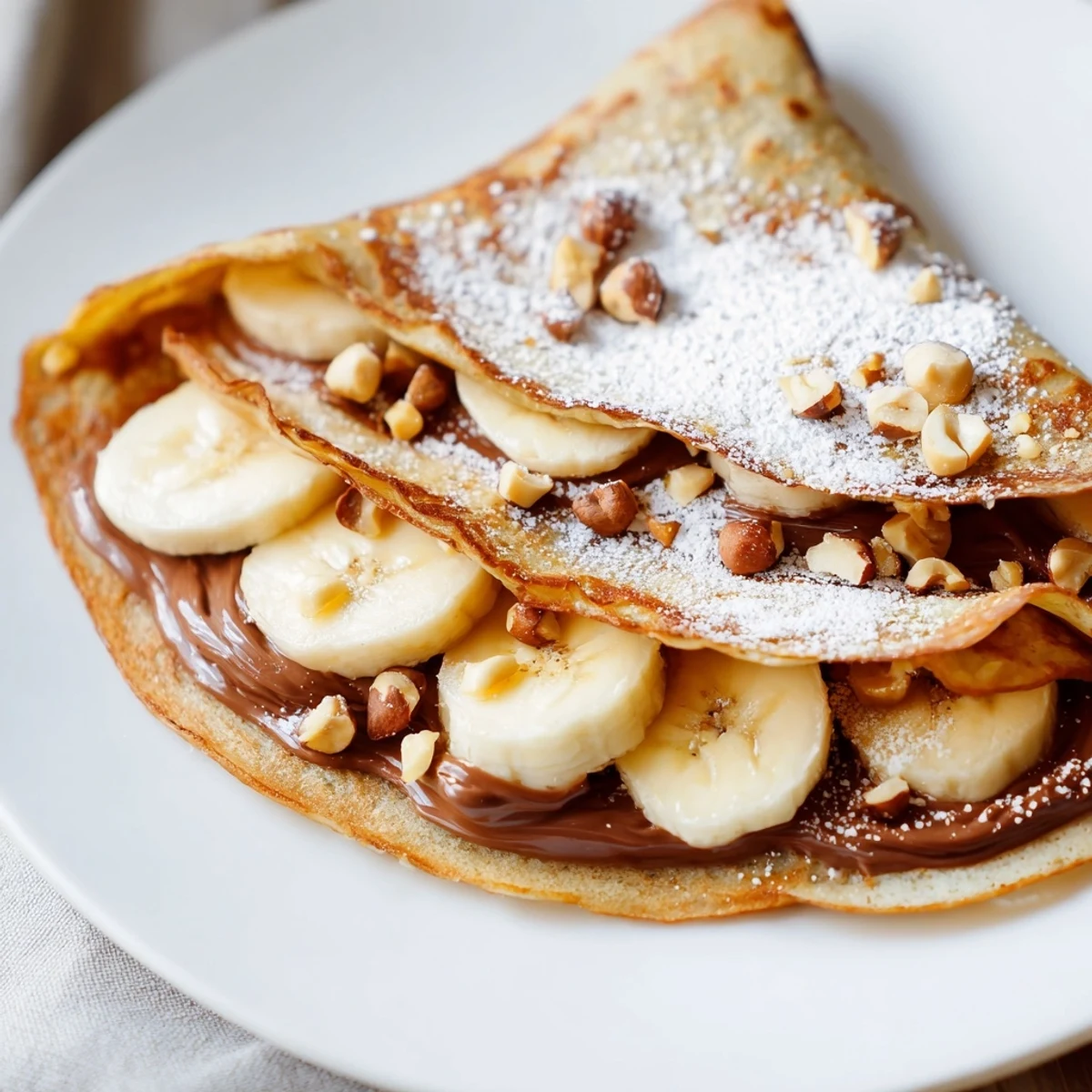 Visualize a delicious, folded Banana Nutella Wrap dessert, filled with sweet bananas and melted Nutella.