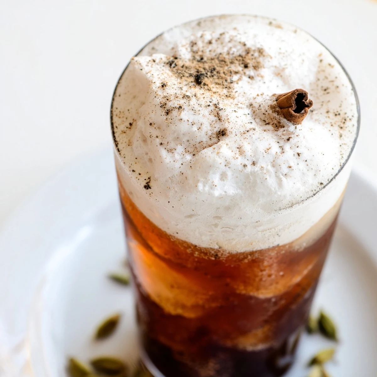 This Homemade Iced Chai with Cold Foam offers cool chai with a sweet, creamy cold foam topping.