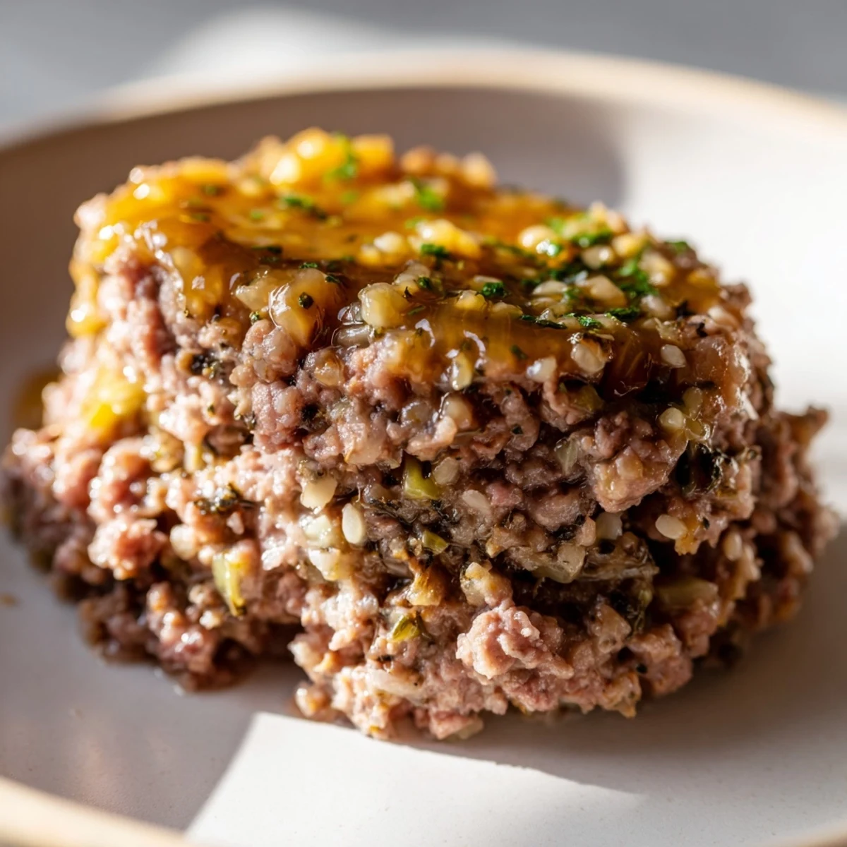 Mini meatloaf bites glistening with maple-mustard glaze, a perfect comfort food dinner.