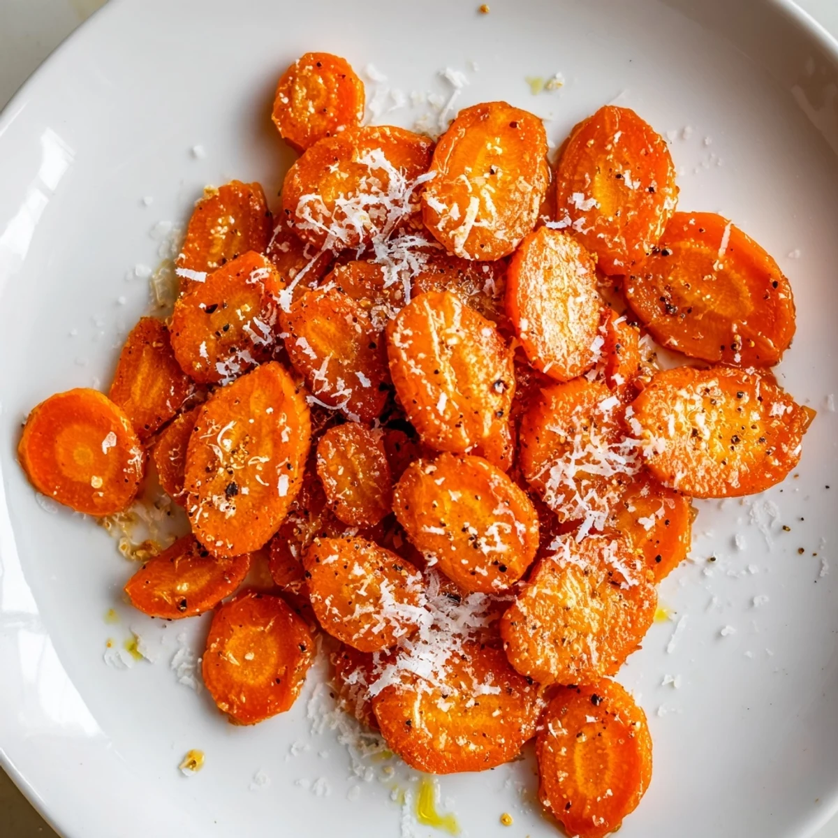 Crispy Parmesan baby carrot chips, glistening with honey, ready for a delicious snack.