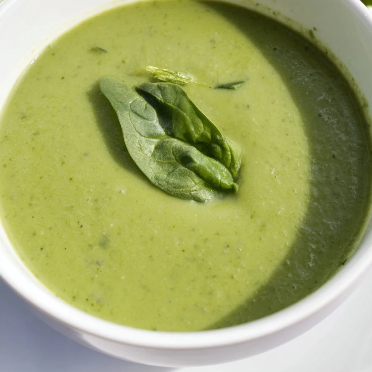Steam rises from a pot of Big Green Immunity-Boosting Vegetable Soup with broccoli, asparagus, and cashew cream.