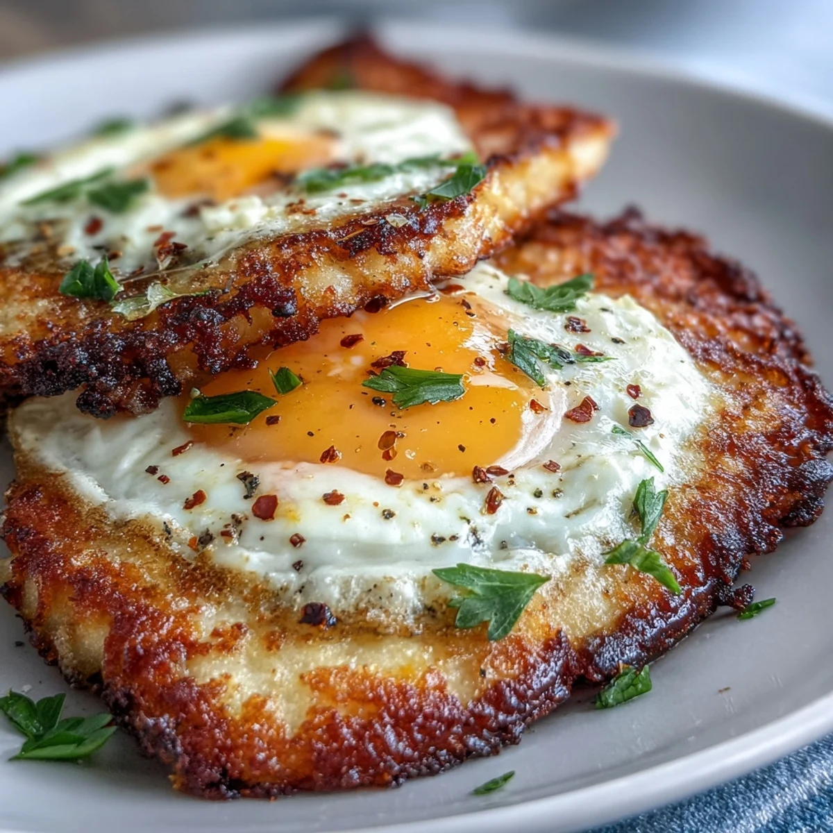 Idealne, chrupiące feta jajka sadzone serwowane na chrupiącym toście.