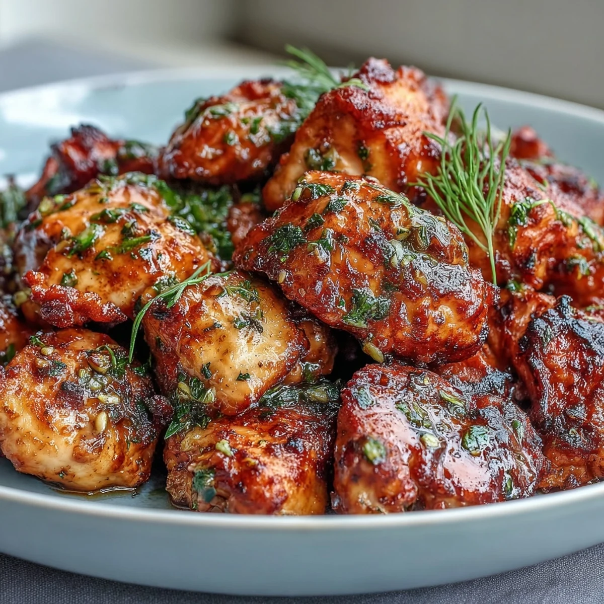 Tender Cowboy Butter Chicken Bites plated with crusty bread, perfect for a weeknight dinner or party appetizer.