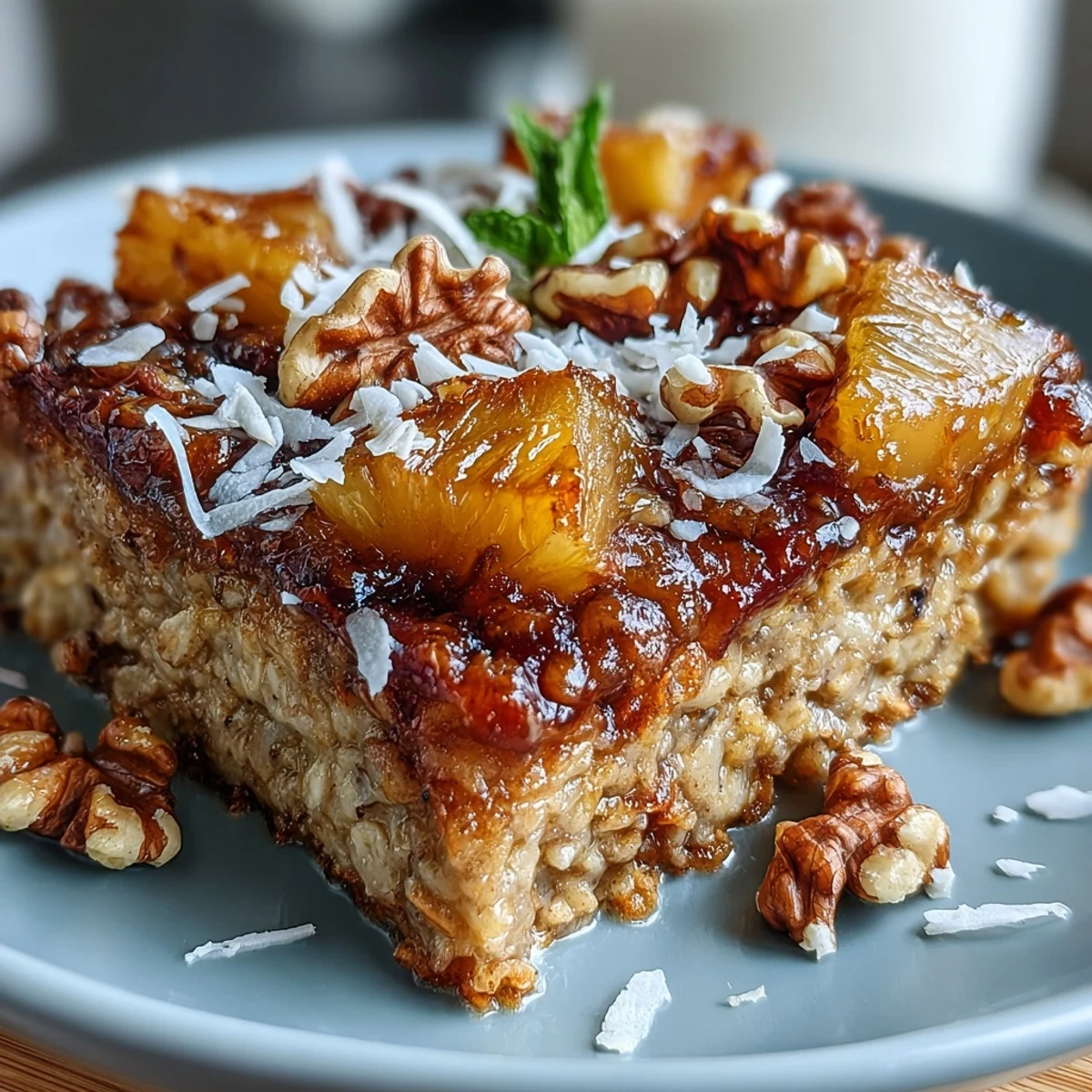 Wegańska tropikalna placuszka owsiana