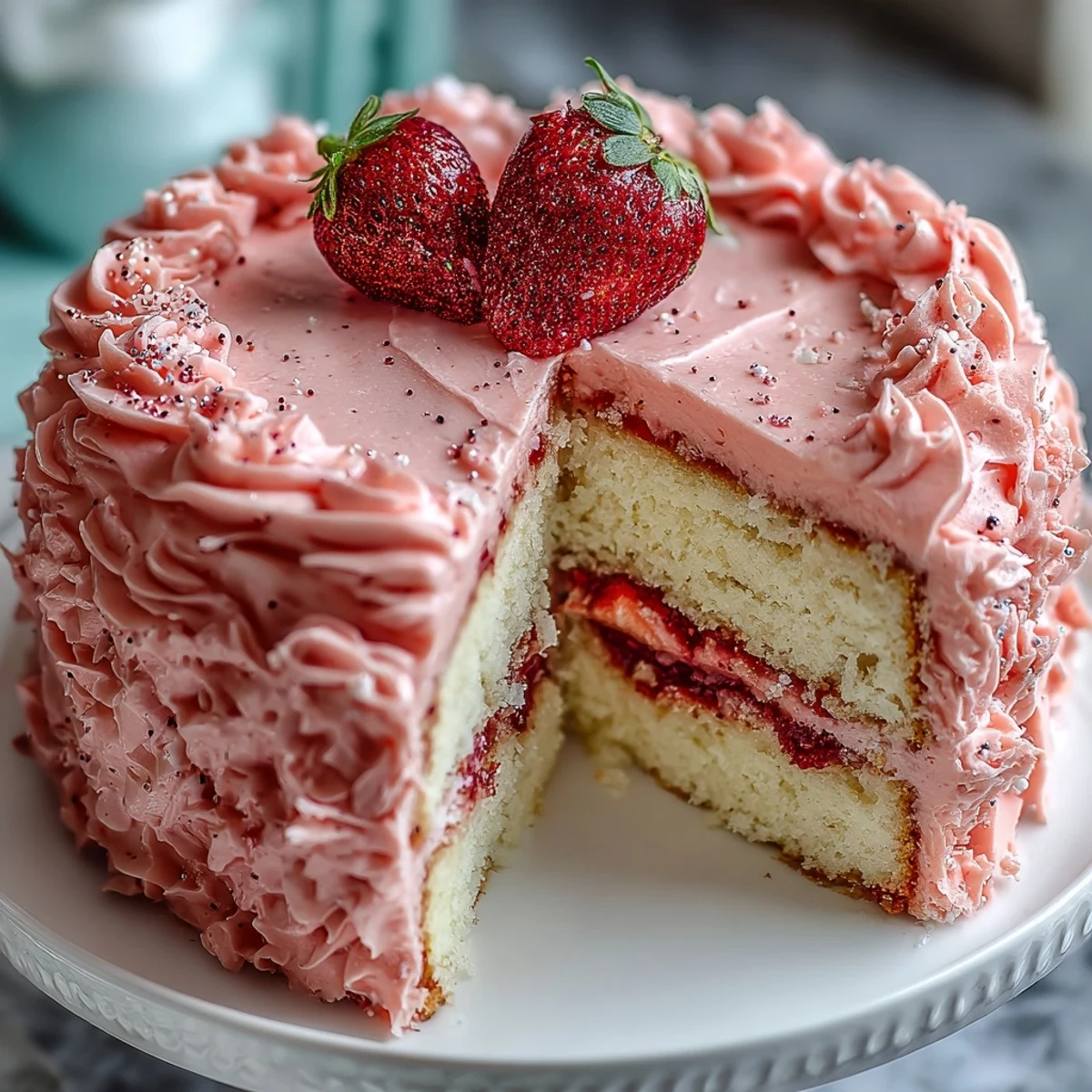 Galentines ciasto truskawkowe