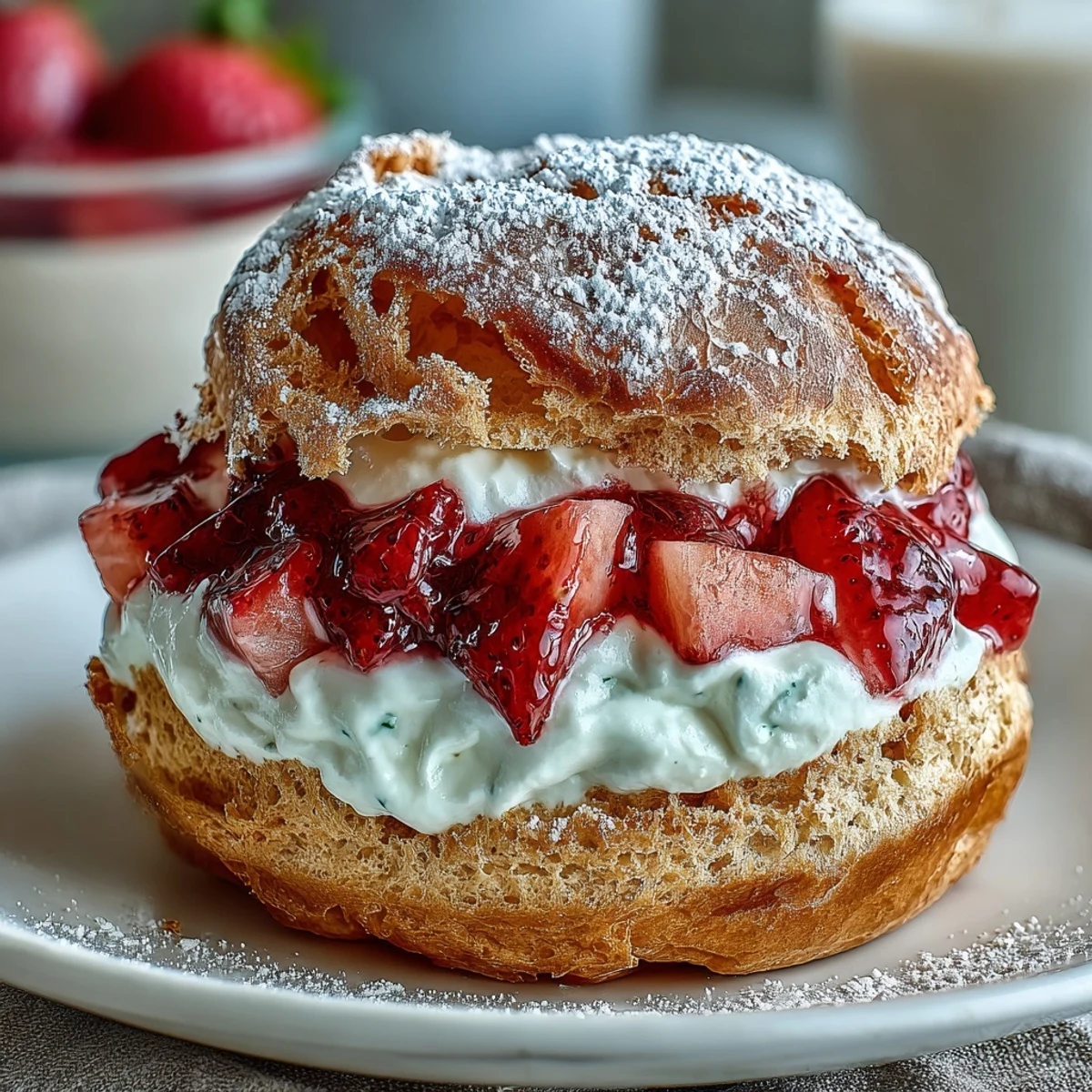 Walentynkowe pufy truskawkowe krem