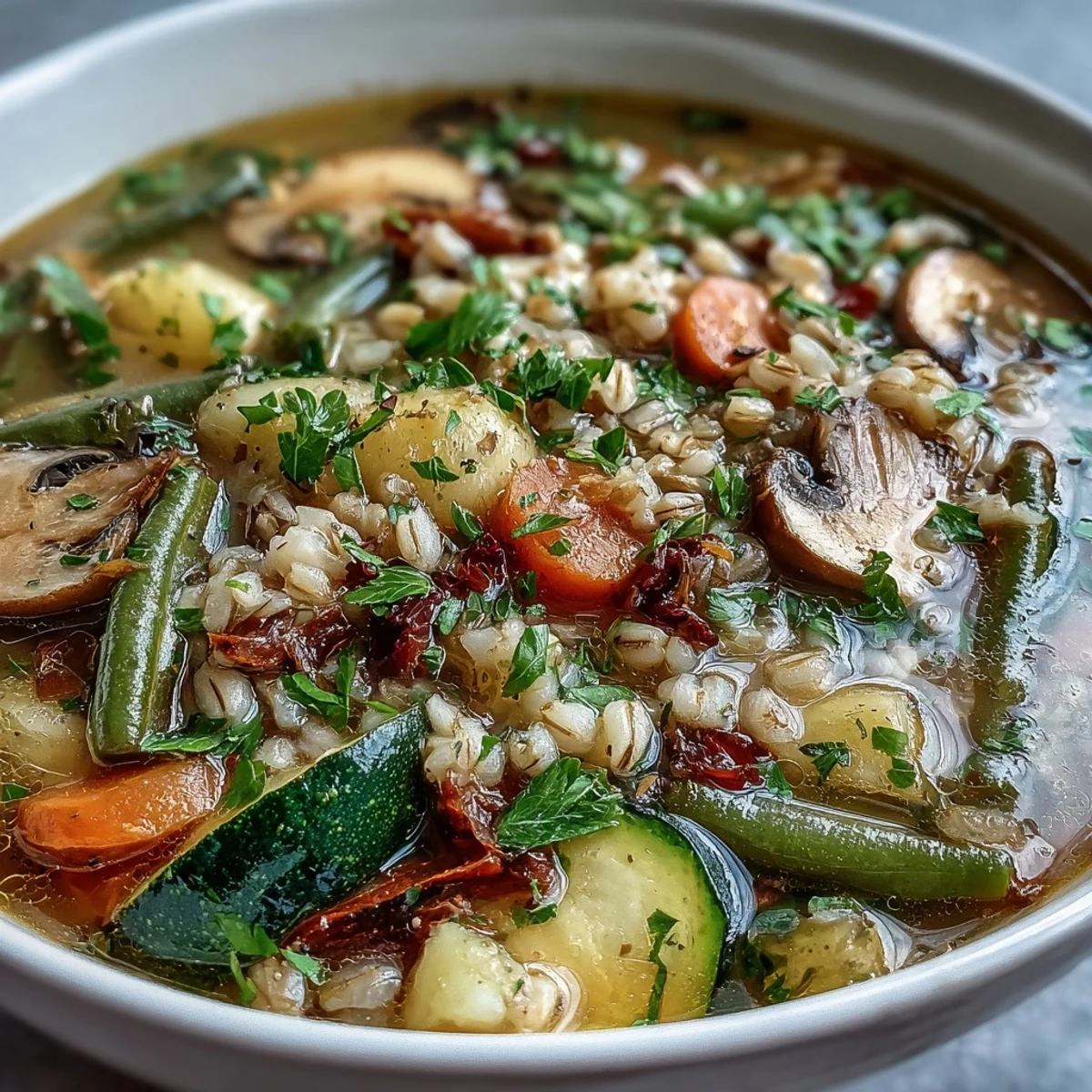 Rustykalna zupa z kaszą