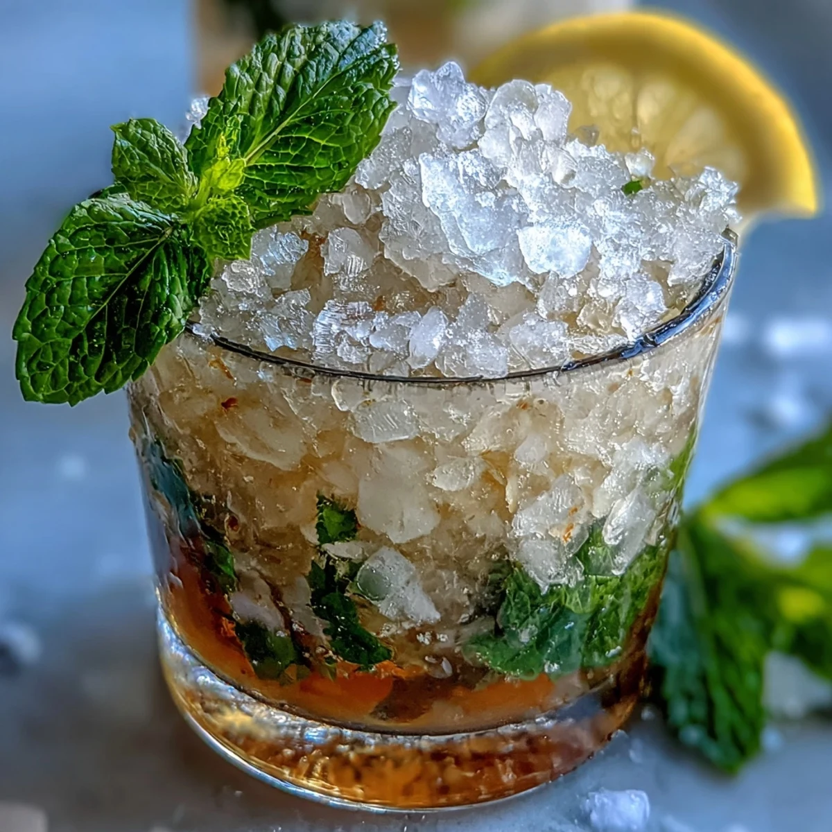 Sparkling non-alcoholic Mint Julep Mocktail served in mini julep cups, perfect for celebrations.