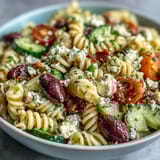 Grecka sałatka makaron oliwki feta