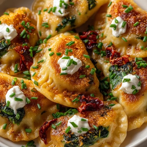 Na tle zielonego, na pudełko z pierogami.