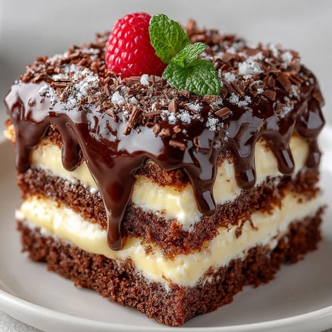 A slice of chocolate cake with a strawberry on top.