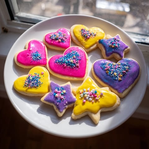 Princess Palace Heart & Star Treats, iced and sparkling, ready for a fairytale dessert.