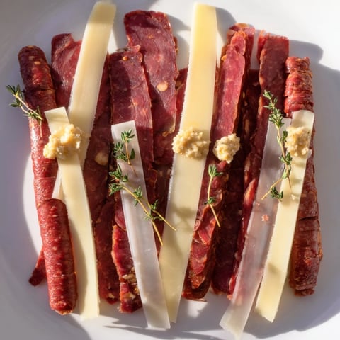 Elegant charcuterie board, The Burlap & Lace, overflowing with meats and thinly shaved cheeses.