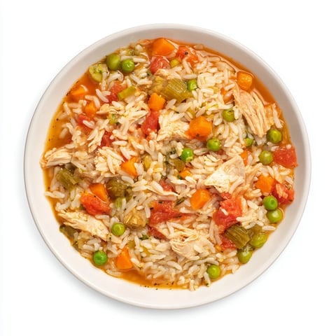 Tender One-Pot Chicken and Rice, with fluffy rice and savory chicken, ready to serve and enjoy.