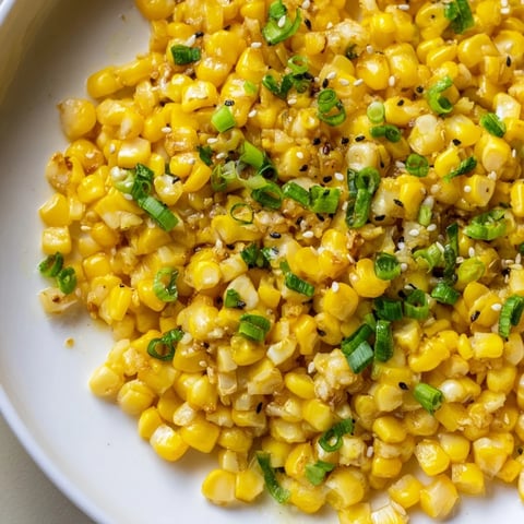 Golden Japanese Butter Corn glistening in a pan, a simple side dish to brighten any meal.