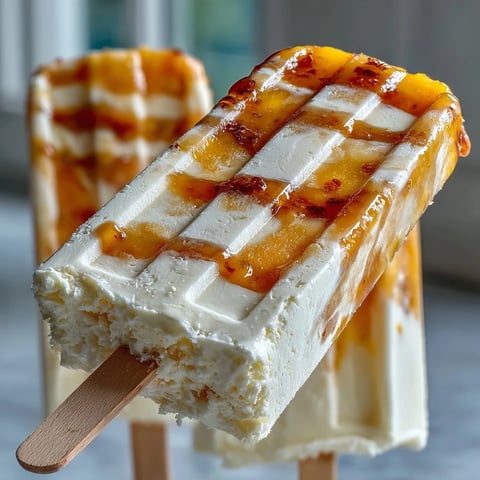 1. Creamy Greek yogurt and mango purée swirl into vibrant, refreshing freezer pops perfect for summer snacking.