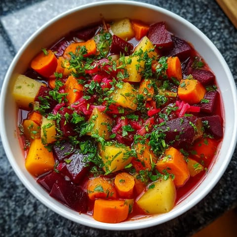 W misce złożone są różne składniki, w tym wiele różnych warzyw, takich jak papryka, cukinia, cynamon, szpinak, cebula, pomidor, koper, ziemniaki, papryka, cukinia, cynamon, szpinak, cebula, pomidor, koper