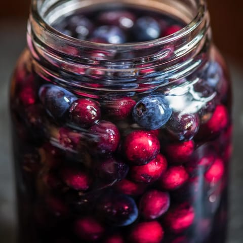 W jarsie złożonym z jagód wina, w którym dominują jagody winnego owocu, widać wiele jagód w różnych fazach fermentacji. W jarsie dominują jagody winnego owocu, które są w różnych fazach fermentacji.