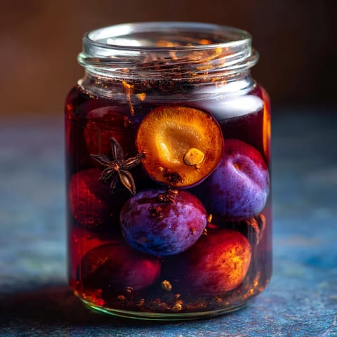 W jarsie z purpurowej plonu zawiera się również jabłko.