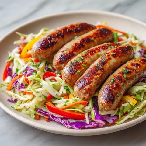 Roasted kiszka z serem i sałatką z czerwonych pomidorów, papryki i cukru.