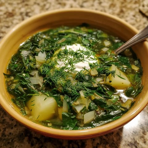 W misce z polskimi ziołami, takimi jak szpinak, słoneczka i cukinia, znajduje się ciasto z serem. W misce można również zauważyć kawałki pieczarki.