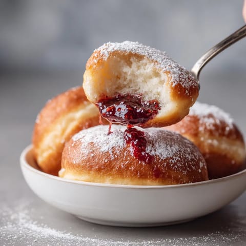 Pączki (Polish Doughnuts) są gotowe do zjedzenia.