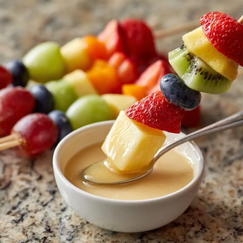 Obraz przedstawia serwat na talerzu z różnymi kawałkami owoców.