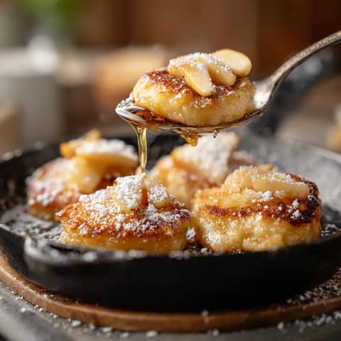 Placuszki ziemniaczane z jabłkami i cynamonem są gotowane w misce i posypane cynamonem.