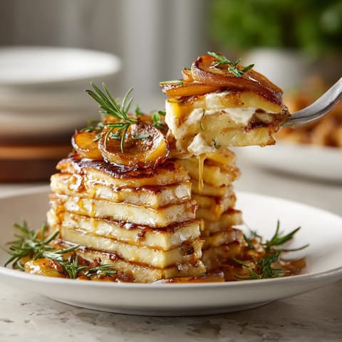 Na tle stołu, w którym stoi biały talerz, widać jest pyszne danie.