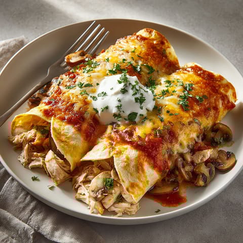 A plate of food with a fork on it.